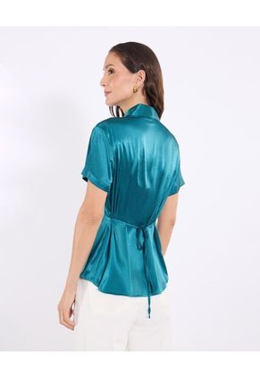 Camisa Para Mujer Manga Corta Color Verde Marca Ostu #40010374