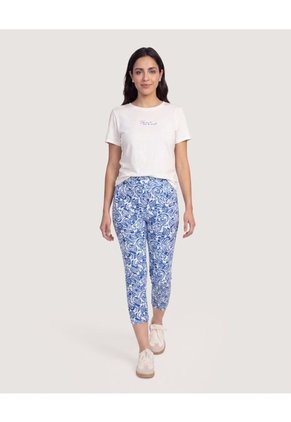 Camiseta Regular Estampada  Para Mujer Beige Ostu