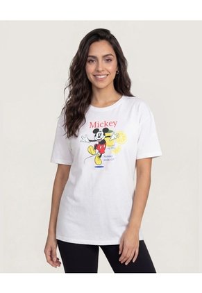 Camiseta Mickey Citrus Para Mujer Crema Ostu