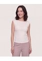 Camiseta Basica Screen  Para Mujer Beige Ostu de Ostu