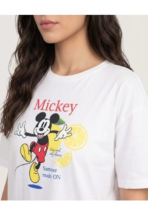 Camiseta Mickey Citrus Para Mujer Crema Ostu