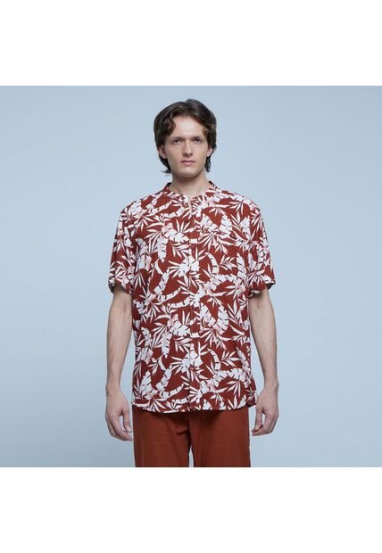 Camisa Para Hombre Manga Corta Con Bolsillo Color Naranja Marca Ostu #60010617