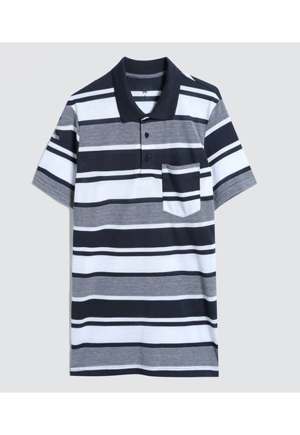 Polo Para Hombre Cuello Tejido Con Bolsillo Color Azul  Marca Ostu #60110634