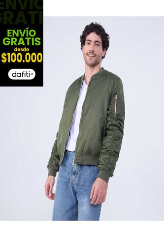 Chaqueta Para Hombre Bomber Color Verde  Marca Ostu #60080143 Ostu