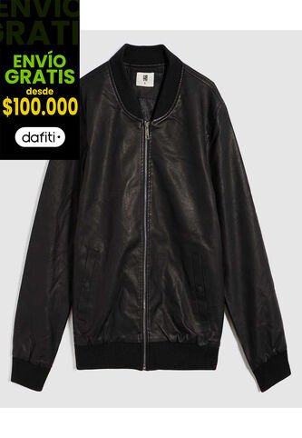 Chaqueta Para Hombre Pu Color Negro Marca Ostu #60080144 Ostu