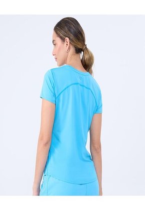 Camiseta Para Mujer Manga Corta Cuello Redondo Color Azul Marca Ostu #40092395