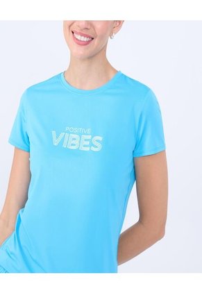 Camiseta Para Mujer Manga Corta Cuello Redondo Color Azul Marca Ostu #40092395