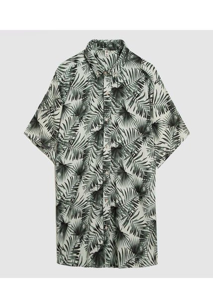 Camisa Para Hombre Manga Corta Sin Bolsillo Color Verde  Marca Ostu #60010757
