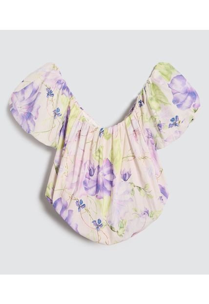 Blusa Para Mujer Manga Corta Color Lila  Marca Ostu #40121073