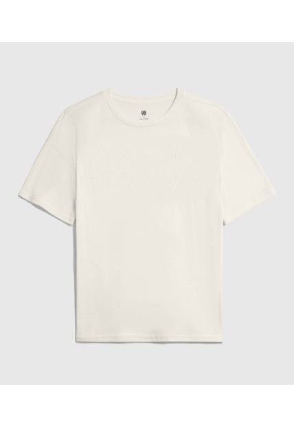 Camiseta Para Mujer Manga Corta Cuello Redondo Color Crema Marca Ostu #40092685