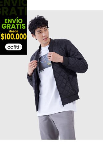 Chaqueta Para Hombre Bomber Color Negrocarbon Marca Ostu #60080107 Ostu