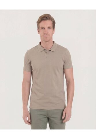 Polo  Para Hombre Cuello Tejido Sin Bolsillo Color Café Marca Ostu #60110862 Ostu