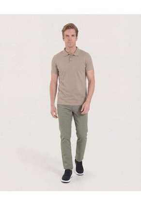 Polo  Para Hombre Cuello Tejido Sin Bolsillo Color Café Marca Ostu #60110862