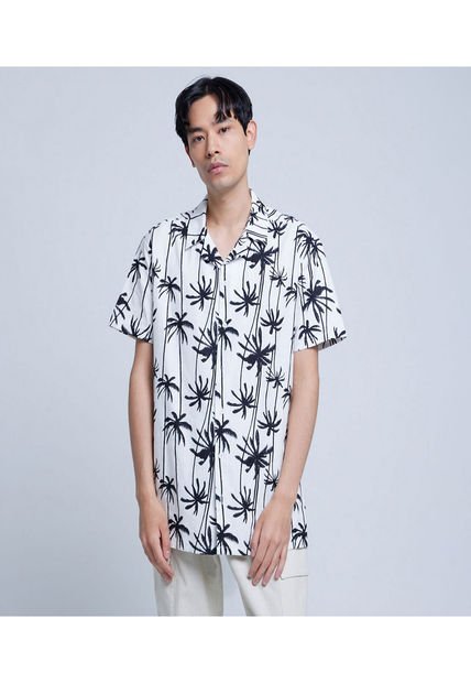 Camisa Para Hombre Manga Corta Sin Bolsillo Color Negro Marca Ostu #60010621