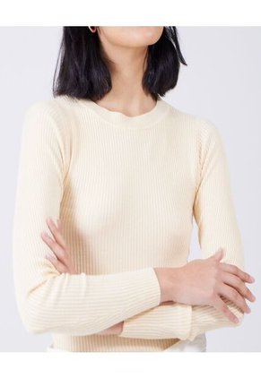 Saco Para Mujer Cuello Redondo Color Beige Marca Ostu #40330075