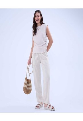 Pantalon Para Mujer Jogger Color Beige Marca Ostu #40070719