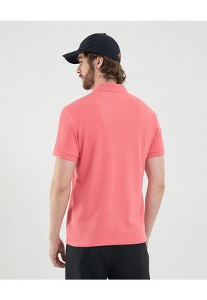 Polo Para Hombre Cuello Tejido Sin Bolsillo Color Coral Marca Ostu #60110781