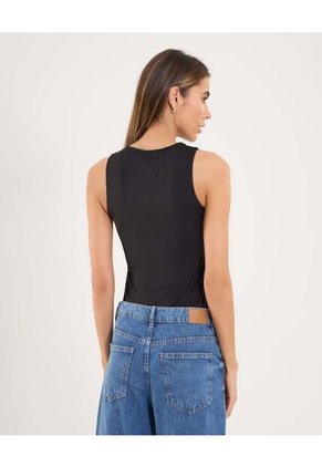 Top Para Mujer Cuello Redondo Color Negro Marca Ostu #40220324