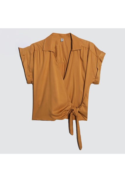 Blusa Para Mujer Manga Corta Color Amarillo  Marca Ostu #40120915