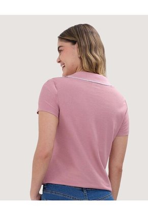 Polo Para Mujer Manga Corta Color Rosa Marca Ostu #40110161