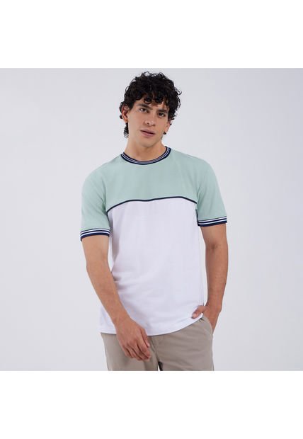 Camiseta Para Hombre Manga Corta Color Verde  Marca Ostu #60091005