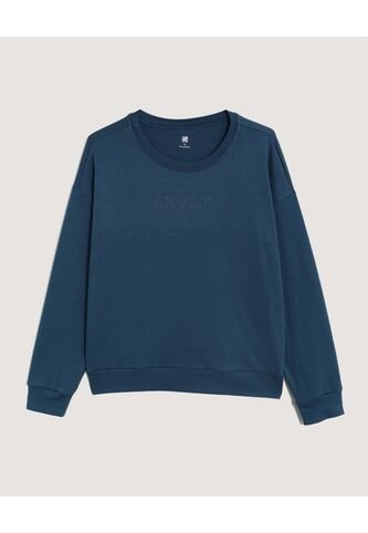 Buzo  Para Mujer Cuello Redondo Color Azul Marca Ostu #40060514 Ostu