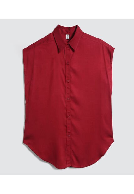 Camisa Para Mujer Manga Corta Color Vino Marca Ostu #40010189