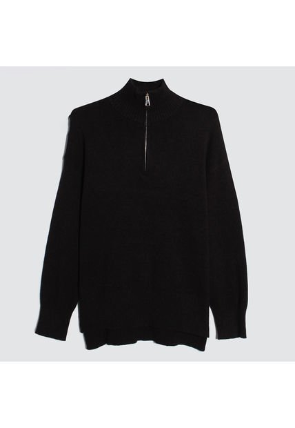 Saco Para Mujer Cuello Alto O Cuello Tortuga Color Negro Marca Ostu #40330082