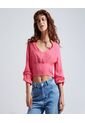 Blusa Para Mujer Manga Larga Color Rosado  Marca Ostu #40120814 de Ostu