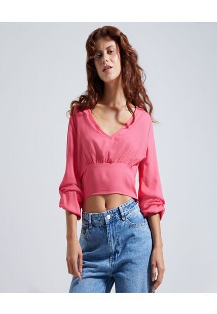 Blusa Para Mujer Manga Larga Color Rosado  Marca Ostu #40120814
