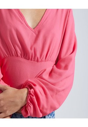 Blusa Para Mujer Manga Larga Color Rosado  Marca Ostu #40120814