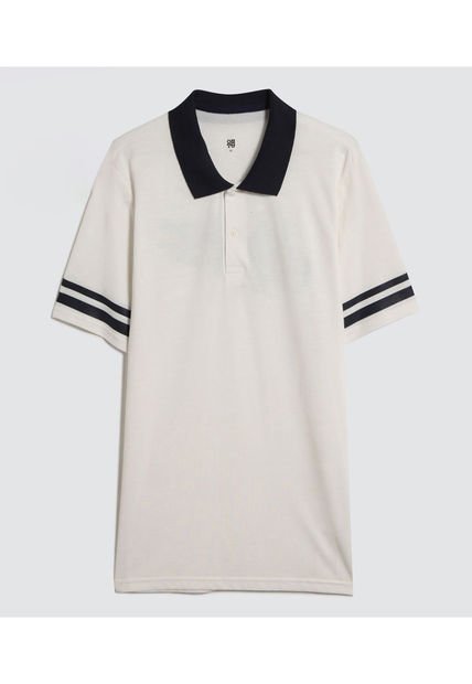 Polo Para Hombre Cuello Tejido Sin Bolsillo Color Crema Marca Ostu #60110670