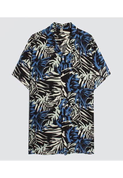 Camisa Para Hombre Manga Corta Sin Bolsillo Color Azul  Marca Ostu #60010655