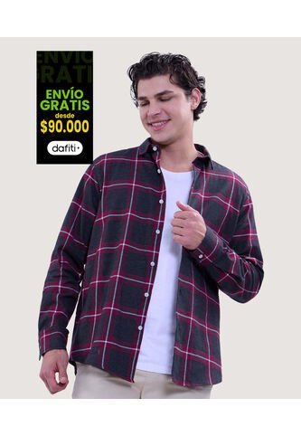 Camisa Para Hombre Manga Larga Sin Bolsillo Color Negro Marca Ostu #60010742 Ostu