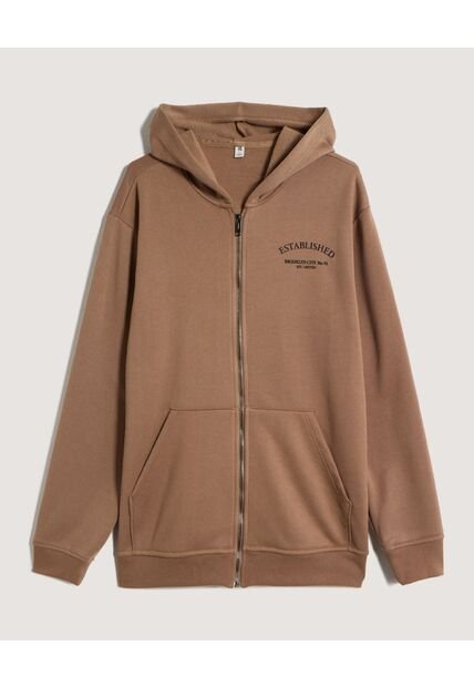 Buzo  Para Hombre Zipper Color Café Marca Ostu #60060608