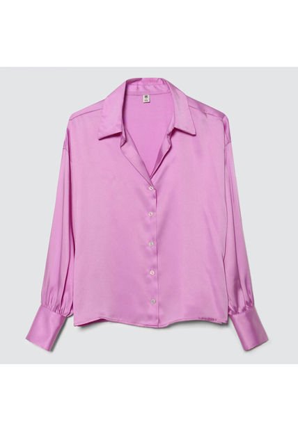 Camisa Para Mujer Manga Larga Color Lila  Marca Ostu #40010154