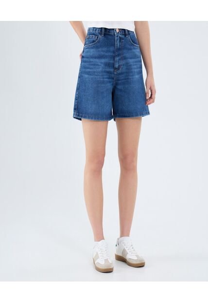 Bermuda Para Mujer Wide-Leg Color Azul Marca Ostu #40100102