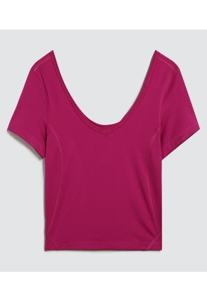 Camiseta Para Mujer Ostu Color Fucsia Material 89% Poliéster 11% Elastano