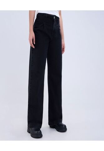 Jean Para Mujer Wide-Leg Minimal Color Negro Marca Ostu #40160479 Ostu