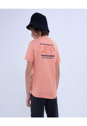 Camiseta Para Niño Manga Corta Color Naranja Marca Ostu #80090228