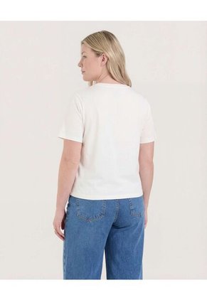 Camiseta  Para Mujer Manga Corta Cuello Redondo Color Crudo Marca Ostu #40092715