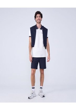 Polo Para Hombre Cuello Tejido Sin Bolsillo Color Crema Marca Ostu #60110753