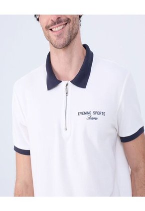 Polo Para Hombre Cuello Tejido Sin Bolsillo Color Crema Marca Ostu #60110753