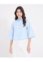 Camisa  Para Mujer Manga 3/4 Color Celeste Marca Ostu #40010359 de Ostu