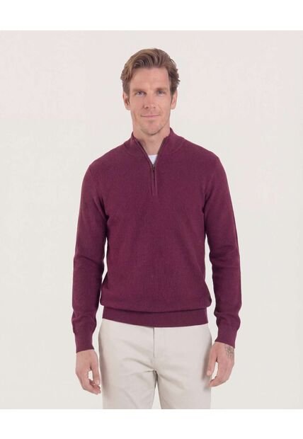 Saco Para Hombre Cuello Alto O Cuello Tortuga Color Vino Marca Ostu #60330037