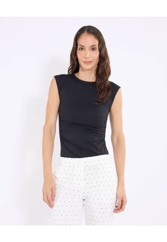 Camiseta  Para Mujer Manga Sisa Cuello Redondo Color Negro Marca Ostu #40092763 Ostu