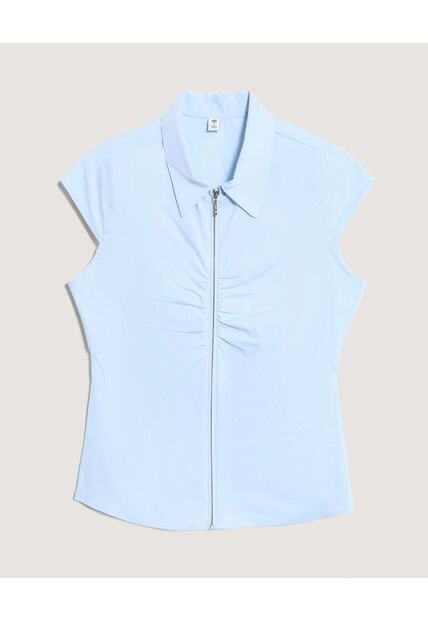 Blusa  Para Mujer Manga Corta Color Celeste Marca Ostu #40121250