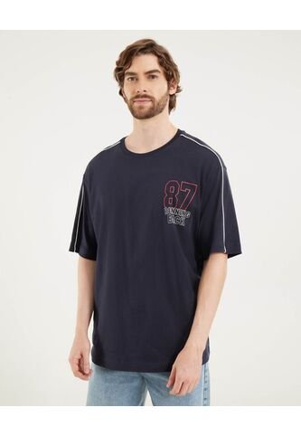 Camiseta  Para Hombre Manga Corta Cuello Redondo Color Azul Marca Ostu #60091833 Ostu