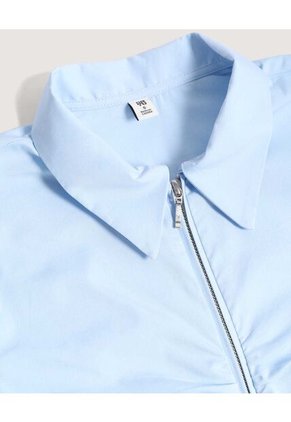 Blusa  Para Mujer Manga Corta Color Celeste Marca Ostu #40121250