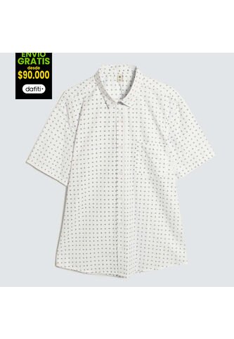 Camisa Para Hombre Manga Corta Con Bolsillo Color Blanco Marca Ostu #60010748 Ostu